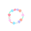Bracelet coeurs plastiques colorés