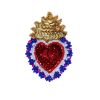 Broche cœur ex-voto bleue