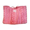 Sac tote bag matelassé rose et rouge Blockprint d'amour