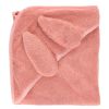 Cape de bain lapin rose saumon 70x70