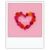 Carte polaroid love cœur fleurs