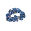 Chouchou cheveux block print bleu
