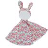 Doudou plat lapin imprimé fleurs - Bouquet Mahaut
