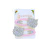 Lot de 2 barrettes chat pailletées