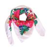 Foulard blanc à fleurs 