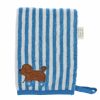 Gant de toilette rayé bleu - P'tit bichon