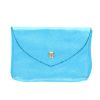 Grand porte-monnaie enveloppe cuir bleu ciel