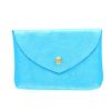 Grand porte-monnaie enveloppe cuir bleu turquoise