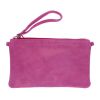 Grande pochette cuir rose bonbon