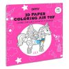 Jouet licorne gonflable en papier à colorier