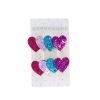 Lot de 2 barrettes cœurs pailletées