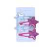 Lot de 4 barrettes étoiles rose et argent