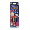 Lot de 6 crayons double face système solaire