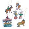 Lot de 6 étiquettes cadeaux cirque