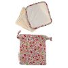 Lot de 4 lingettes lavables en éponge - Fleurette rose