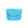 Petit porte-cartes cuir bleu ciel pailleté
