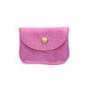 Petit porte-cartes cuir rose bonbon
