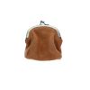 Petit porte-monnaie cuir avec fermoir camel