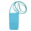 Pochette de téléphone cuir bleu pailleté