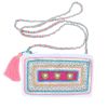 Pochette petit coeur à sequins rose fluo