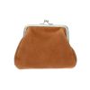 Porte-monnaie cuir avec fermoir camel