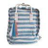Sac à dos rayures bleu à pompons