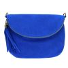 Sac à rabat cuir bleu