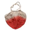 Sac filet tie & dye écru et corail