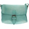 Sacoche cuir une boucle turquoise pailleté
