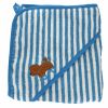 Cape de bain rayée bleue 75x75 cm - P'tit bichon