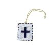Suspension croix blanche en perles