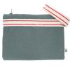 Trousse de toilette plate vert gris