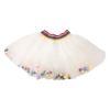 Tutu blanc pompons multicolores