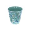Grand verre mélamine fleurs bleues