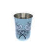 Verre métallique bleue