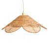 Suspension luminaire rotin en forme de marguerite
