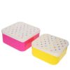 Lot de 2 boîtes à goûter cœurs multicolores