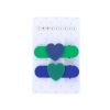 Lot de 2 barrettes cœur bleu vert