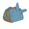 Lot de 4 lingettes lavables en éponge lapin bleu miel