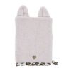 Gant de toilette éponge écru léopard - Chaton