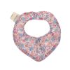 Bavoir bandana éponge fleuri bleu et rose