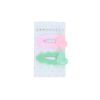Lot de 2 barrettes cœur rose et vert