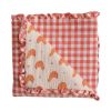 Couverture vichy motifs poules - La petite poule rousse