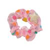 Chouchou tulle rose coeurs multicolores