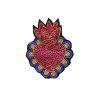 Broche sequins cœur ex-voto rose et bleu