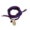 Bracelet ruban de soie violet aubergine