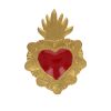 Suspension cœur ex-voto doré rouge