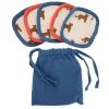 Lot de 5 lingettes lavables pochon bleu - Tigre du Bengale