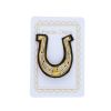 Broche brodée fer à cheval doré