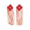 Boucles d'oreilles en perles fleurs rouges - Trouville